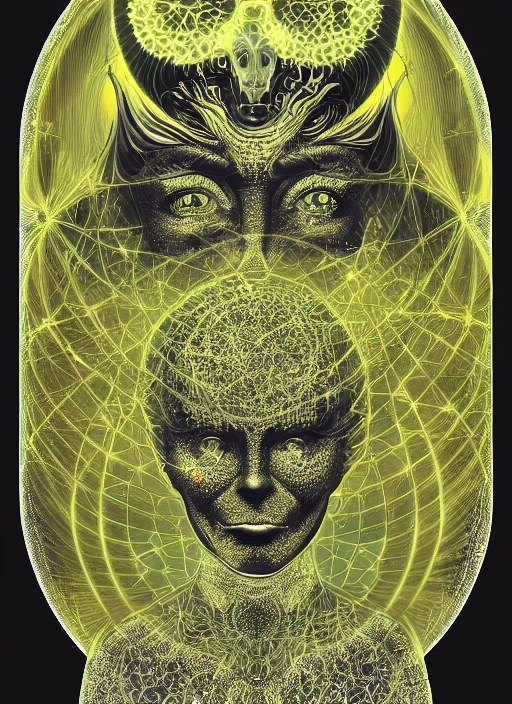 An Evil Cosmic Woman With An Evil Grin With Her Hands Around...