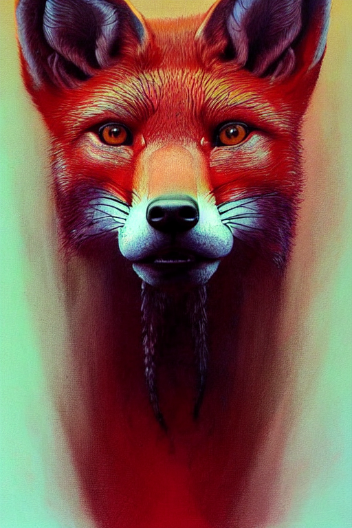 Painting Of  Hybrid Between Megan Fox  Red Fox , Intercrosse...