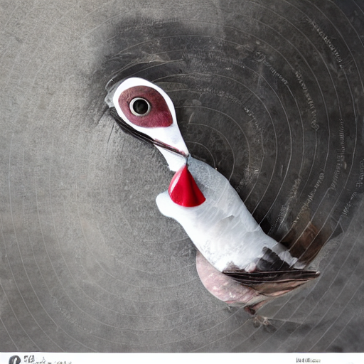 Anthropomorphic Portrait Of Brutal Pigeon In Sunglasses, Red...