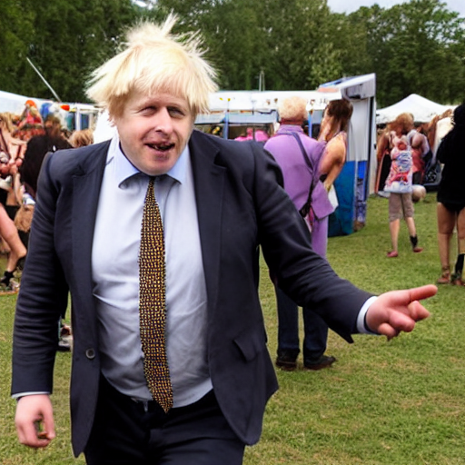 Boris Johnson Dressed As A Hippie At A Music Festival