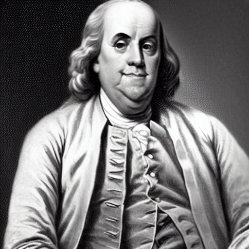 Benjamin Franklin With Extremely Long Hair