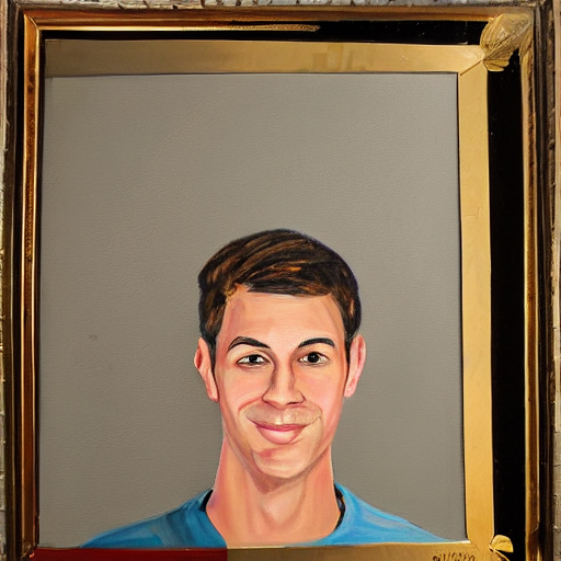 A Portrait Painting Of Colin Zeamer