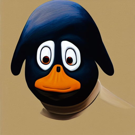 Realistic Painting Of Bbc Pingu In The Style Of Rutkowski, C...