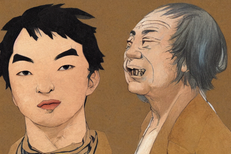 Photo Of Yasuo Kuniyoshi With Simple Smile Paint Detailed Di...