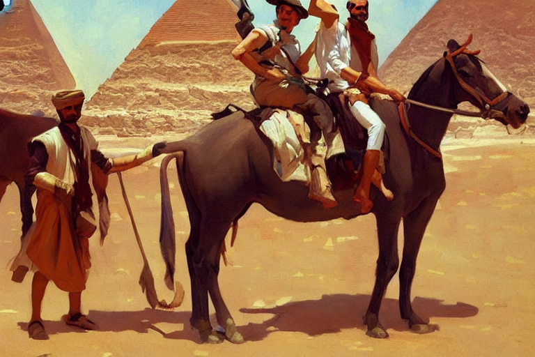 1 9 Century, Egypt, Pyramids, Tourists, Jodhpurs Greg Manche...