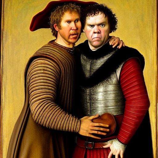 A Medieval Renaissance Portrait Of Will Ferrell Hugging John...