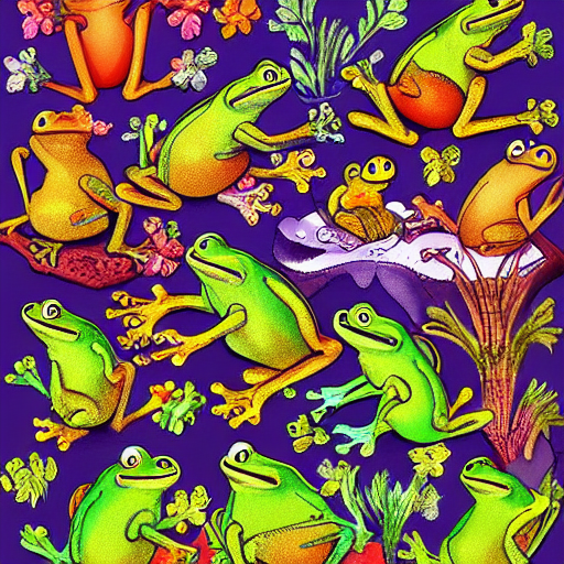 1 0 0 Frogs Digital Art