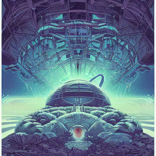 Poster Of A Huge Abandoned Alien Spaceship Discovered By A C...