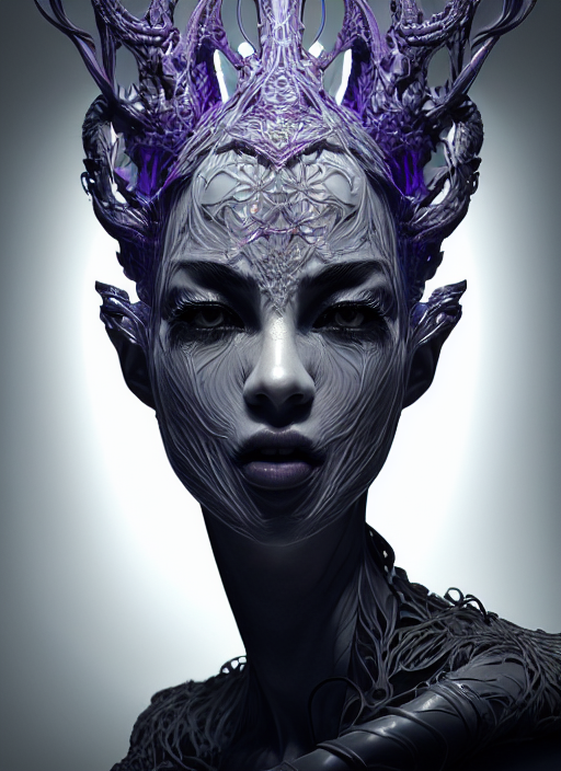 Studio Shot Of Irridescent Warlock Beautiful, Elegant, Grace...