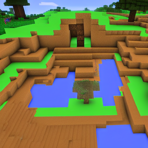 A Minecraft Game In A Smp World With Paper Mario Graphics