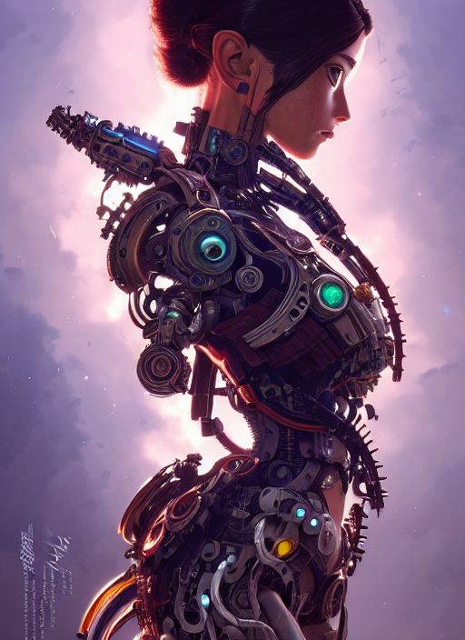 Portrait Of Alita, Robot Steampunk, Floral Horizon Zero Dawn...