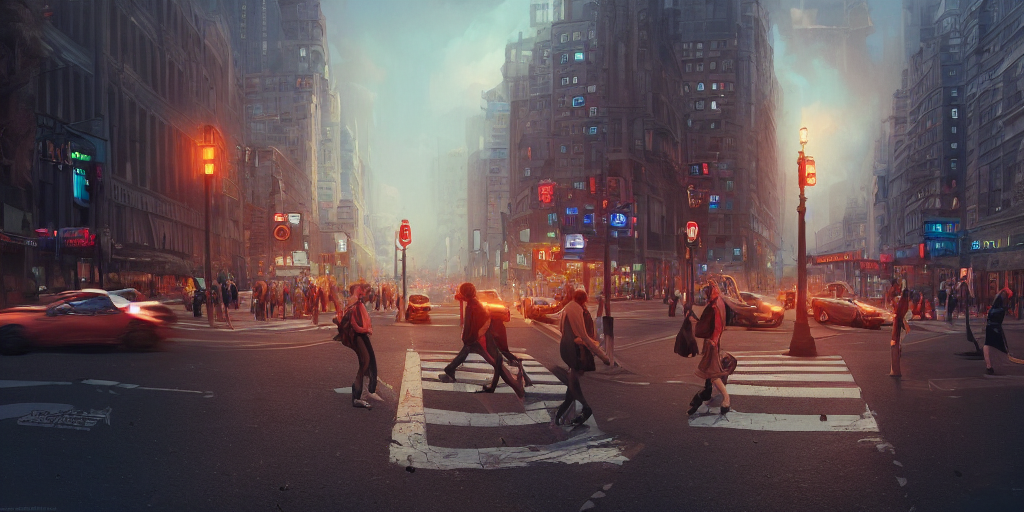 Time Travel, Crosswalk, Environment, Colors, Film, Dramatic,...