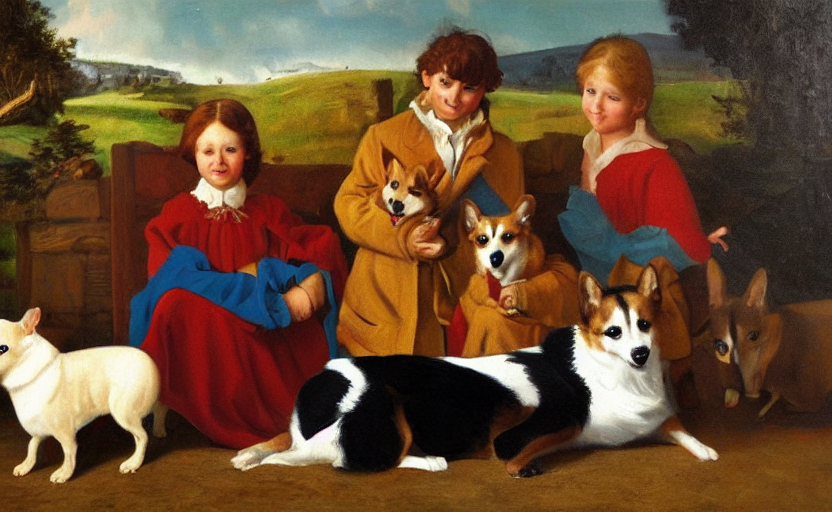Oil Painting By Edward Hicks Of The Peaceable Kingdom With C...