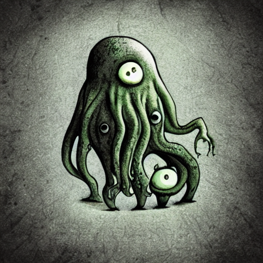 Cthulhu Machinarium Style Art Detailed