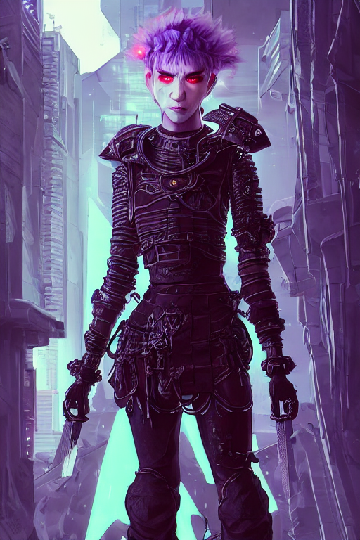 Grimes In Medieval Cyberpunk Armor  Holding A  Sword In Her...