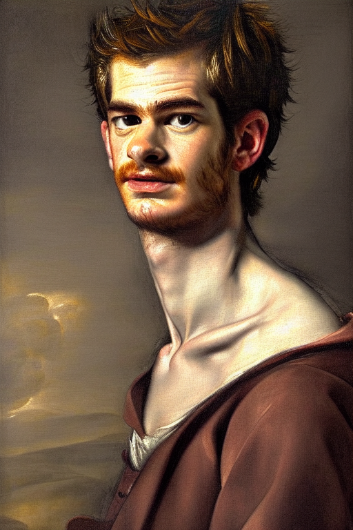 A Portrait Of Andrew Garfield, Art By Annibale Carracci In T...