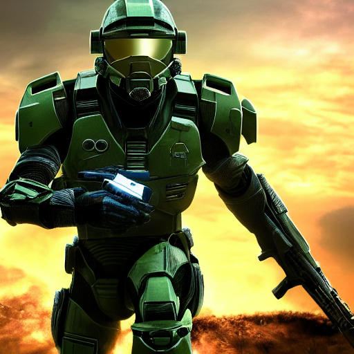 A Highly Detailed Photograph Of Barak Obama As Master Chief,...