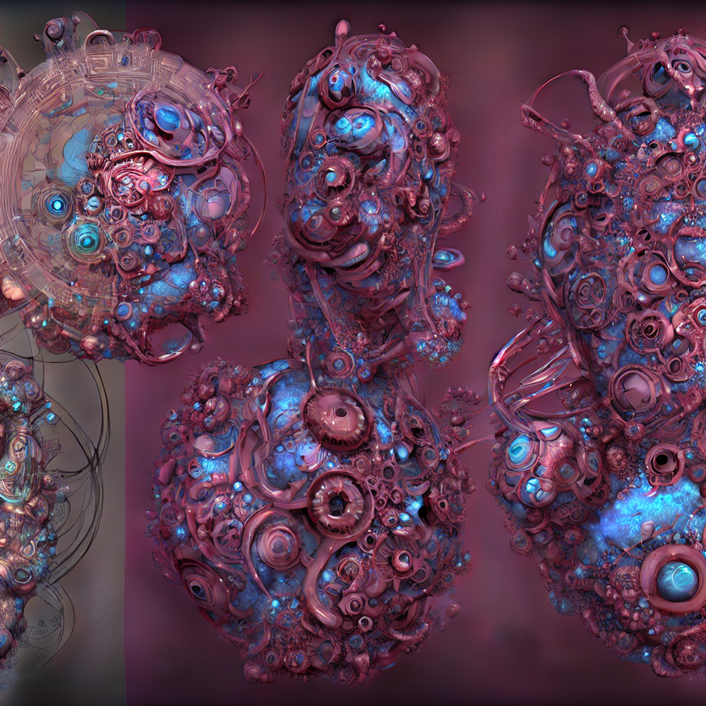 Subsurface Scattering, A Centered Biomechanical Mandala Scul...