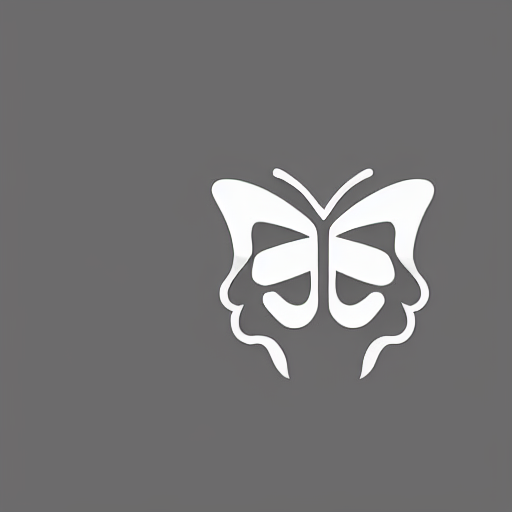 A Minimalistic Butterfly Skull Symbol Logo Icon