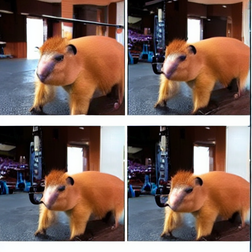 Meme Of A Capybara At A Gym Lifting Weights