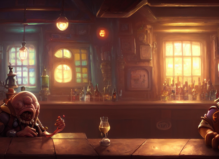 Grumpy Yog Sothoth Sitting In A Bar, Fantasy, Concept Art, A... — Stable Diffusion AI Prompt: grumpy yog sothoth sitting in a bar, fantasy, concept art, artstation, disney, p...