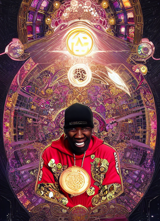 Grand Master Flash Smiling Surrounded By Starlight, Moon Beh...