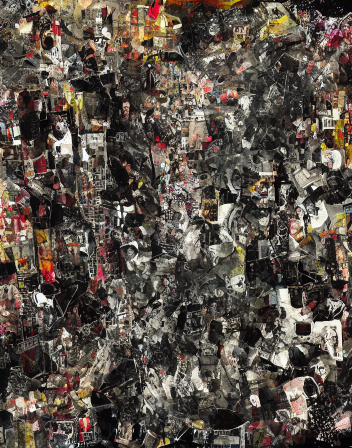 Crowd Fighting At Night Detailed And Highly Reliefed Analogu...