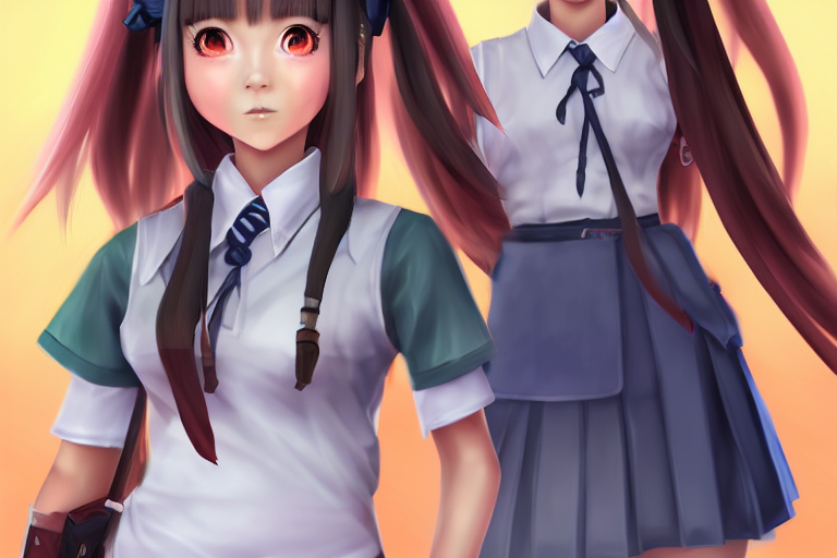 Realistic Japanese Schoolgirl, In Concept Art Of Main Menu L...