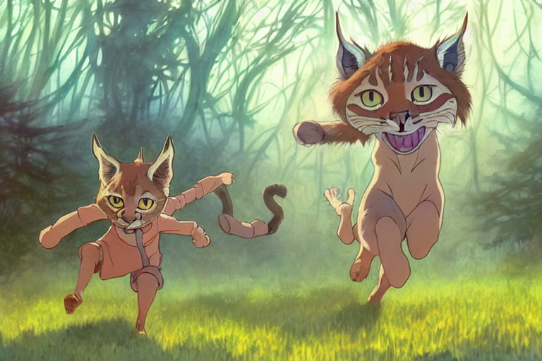A Wholesome Animation Key Shot Of An Anthro - Lynx Child, Ch...