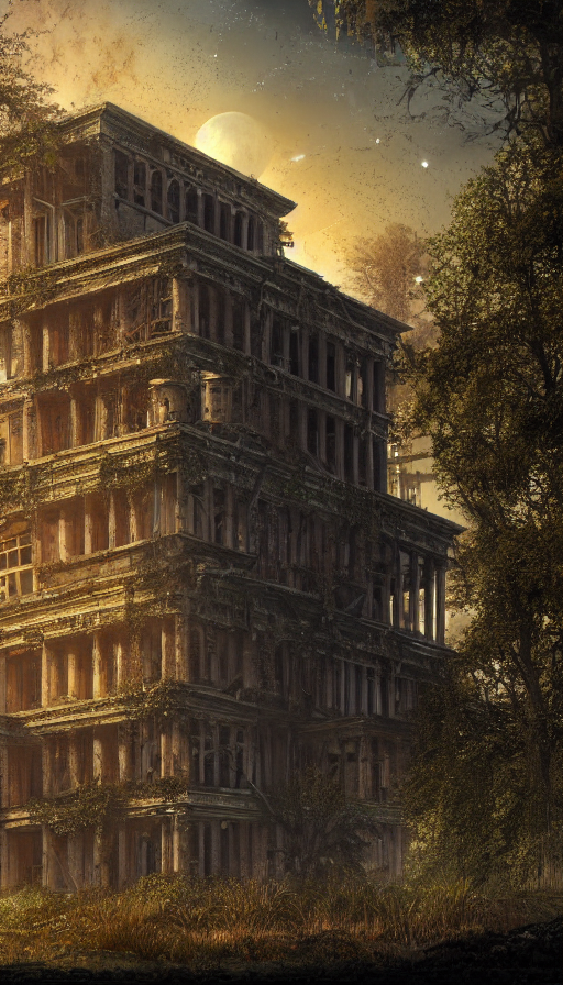 A Beautiful Very Detailed Render Of Nature Unfinished Buildi...