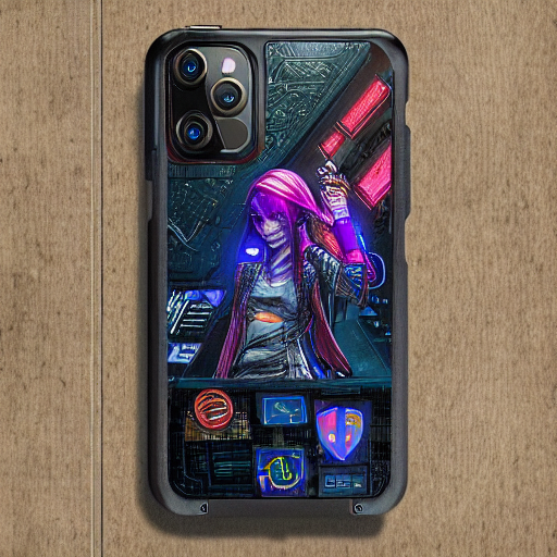Cyberpunk Phone Case, Mobile Game Style, Intricate, Detailed...