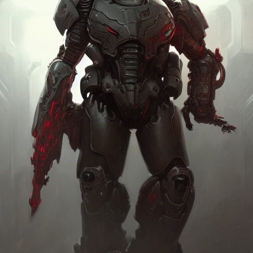 Doom Slayer, Sci - Fy Armor, Dramatic, Grimdark, Gothic, Pai...