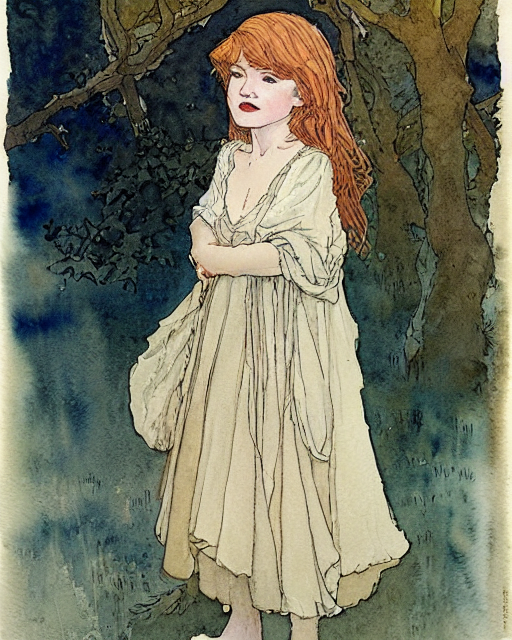 A Simple And Atmospheric Watercolour Portrait Of A Pretty Yo...