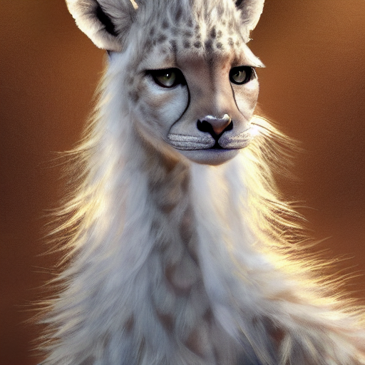 Cute White Fluffy Baby Giraffe Cheetah Lion Cat Hybrid Mixed...