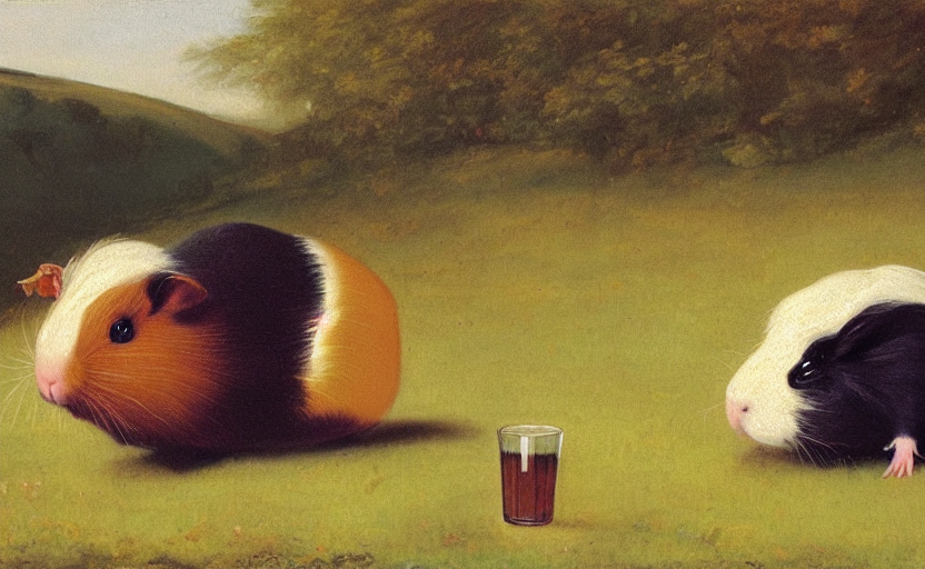 Oil Painting By George Stubbs Of A Single Guinea Pig With A...