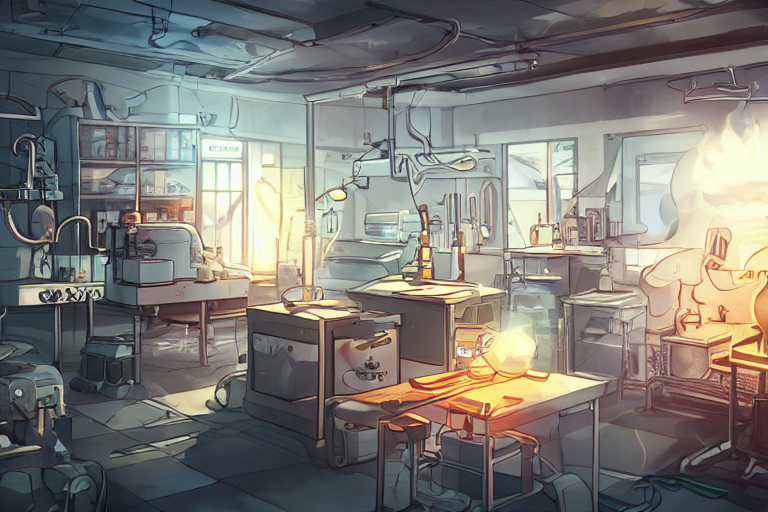 Photo Cartoon Illustration Comics Manga Painting Of Laborato...