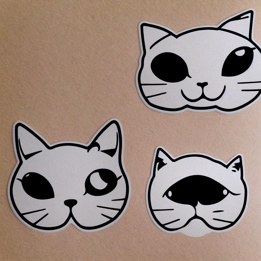 Close Up Of A Nostalgic Cute Cybercat Face, Symmetrical, Sti...