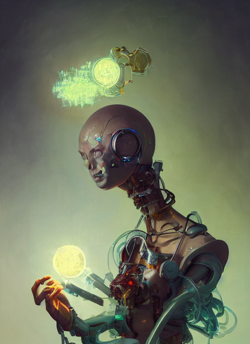 An Artificial Intelligence Doing Alchemy, Octane Render, Pet...