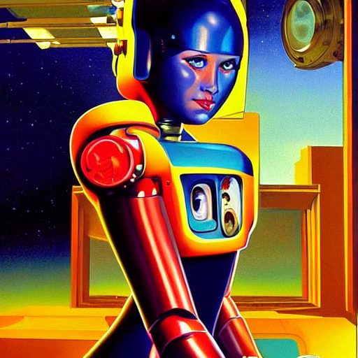 Beautiful Girl Wearing Robot Suit, By Greg Hildebrandt