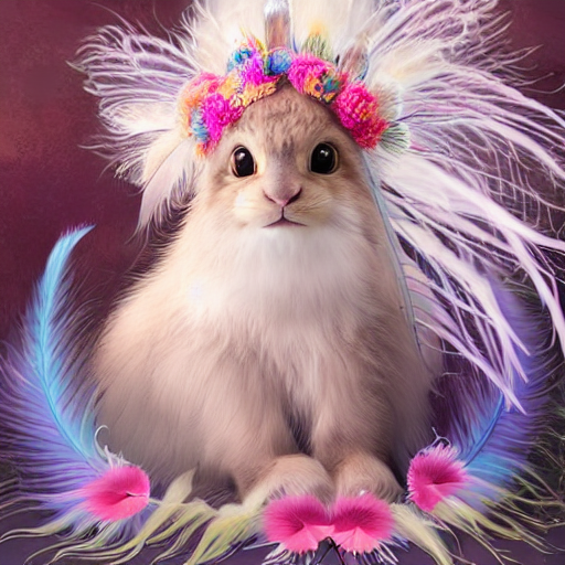 Cute Fluffy Baby Lop Eared Bunny Cat Hybrid Mixed Creature C...