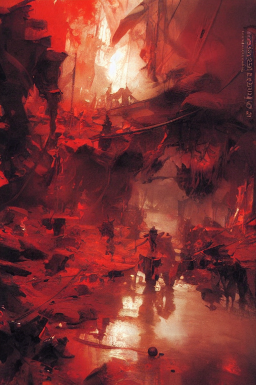 A Painting Of Hell, By Anders Zorn And Greg Rutkowski And Je...