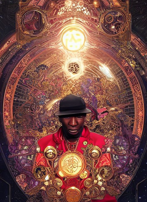 Grand Master Flash Surrounded By Starlight, Moon Behind, Chi...