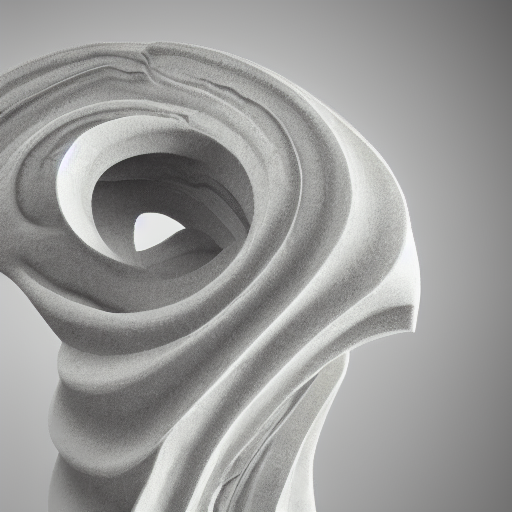 Marble Sculpture Of A Fractal Being, Highly Realistic, 4 K,...