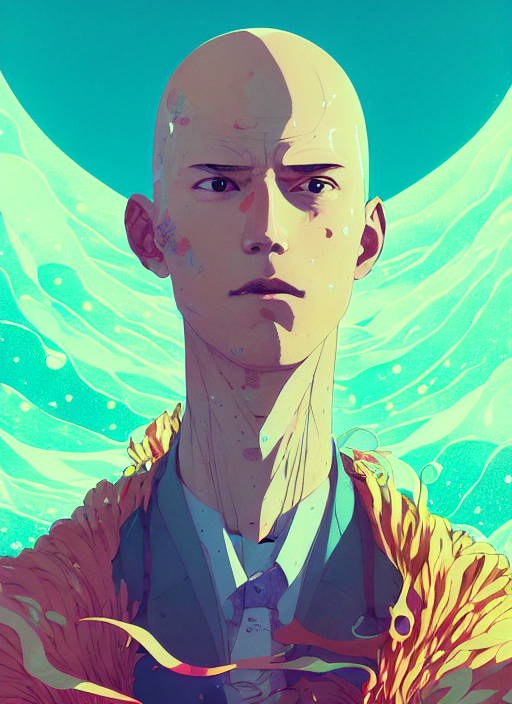 Portrait Of Saitama, Artstation Winner By Victo Ngai, Kilian...