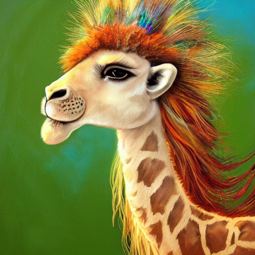 Cute Fluffy Baby Giraffe Lion Rabbit Hybrid Mixed Creature C...