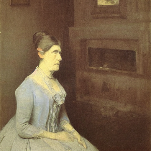 Oil Painting By Whistler Of His Mother.