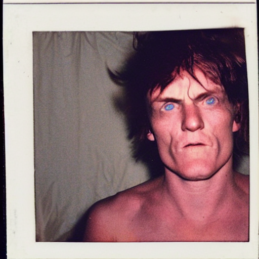 Epic Face Portrait Polaroid Of John Dwyer Live On Stage, 1 9...