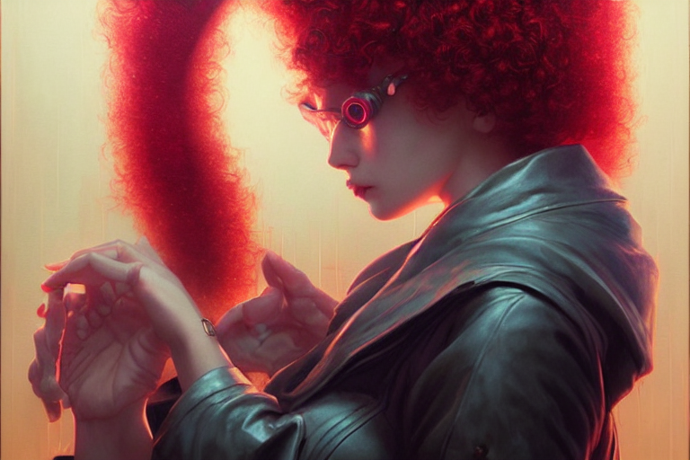 Cyberpunk Orphan Annie, City Character Portrait, In The Styl...