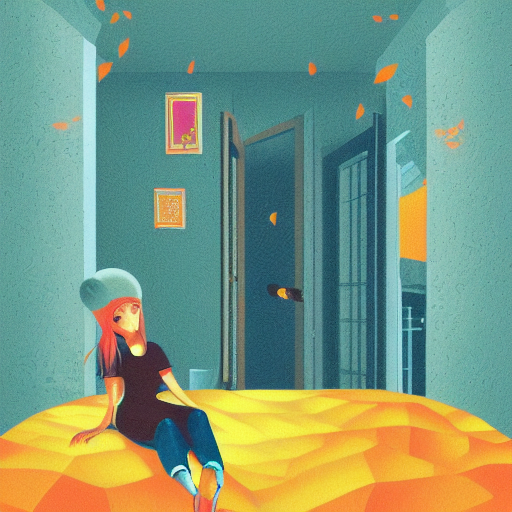 Inside A Houe, A Simple Textured Vector Based Illustration,...