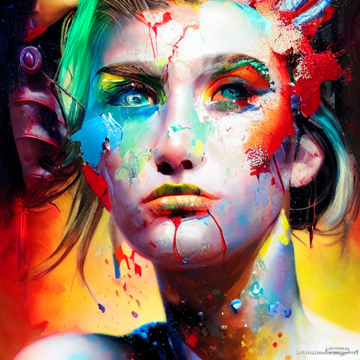 A Cyberpunk Goddess, Vi, Side Portrait, Striking, Defiant, S...